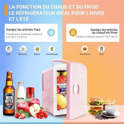 Astroai Mini Frigo De Chambre Litres Canettes Ml V V