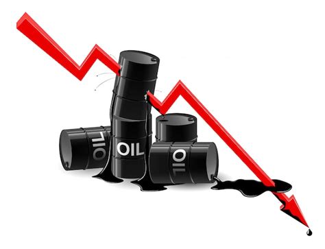 El Gráfico De La Caída Del Precio Del Petróleo La Línea Atraviesa Los