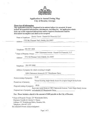 Fillable Online Application To Amend Comprehensive Land Use Plan City