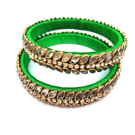 Party Wear Kundan Stone Designer Silk Thread Bangles At Rs Set In