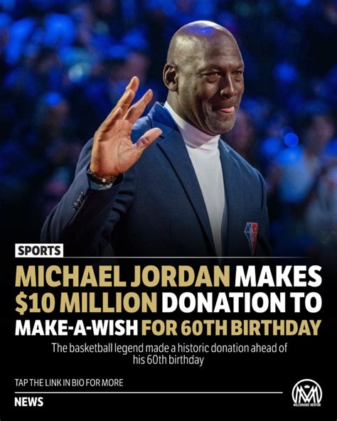 Legendary Basketball Player Michael Jordan Makes 10 Million Donation