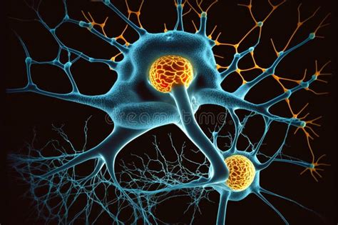 Neuron And Synapse Structures Depicting The Brain Generative Ai Stock Illustration