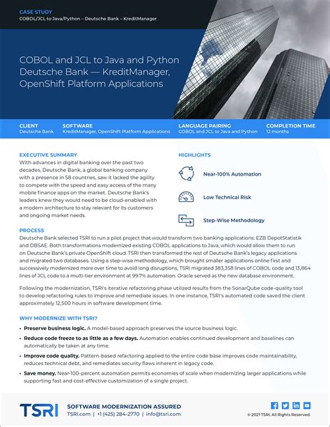 Re Invent Tsri Automated Software Application Code Modernization