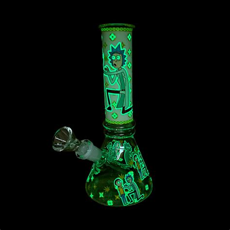 Bong De Vidro Rick And Morty C Brilha No Escuro Moon One Tabacaria