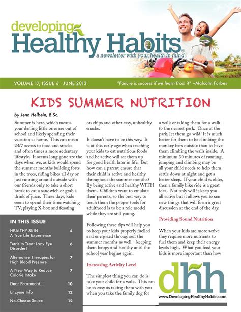 Calaméo June 2013 Developing Healthy Habits