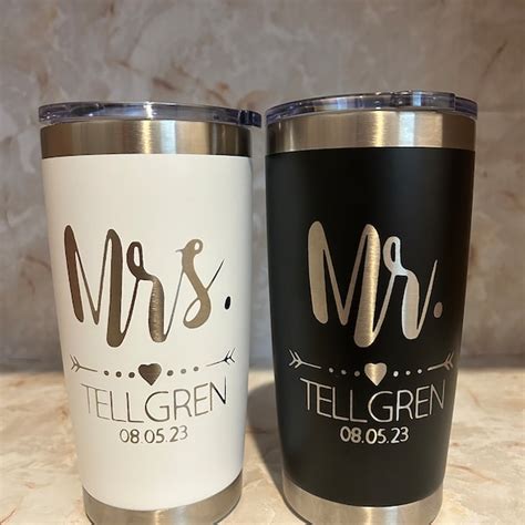 Mr And Mrs Tumbler Etsy