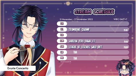 Evurie Concerto VTuber Indonesia On Twitter Schedule Week Ini Maap