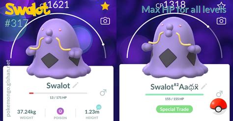 Swalot Max Hp For All Levels Pokemon Go