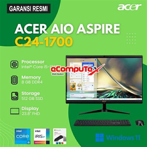 Jual Pc Aio Acer Aspire C Intel Core Gen I U Intel Iris