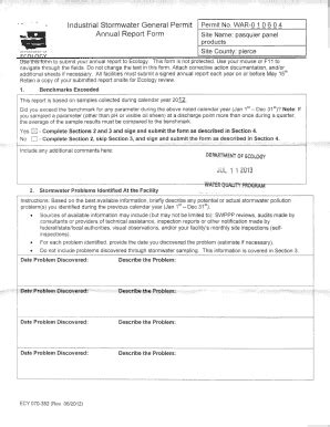 Fillable Online Fortress Wa Industrial Stormwater General Permit Annual