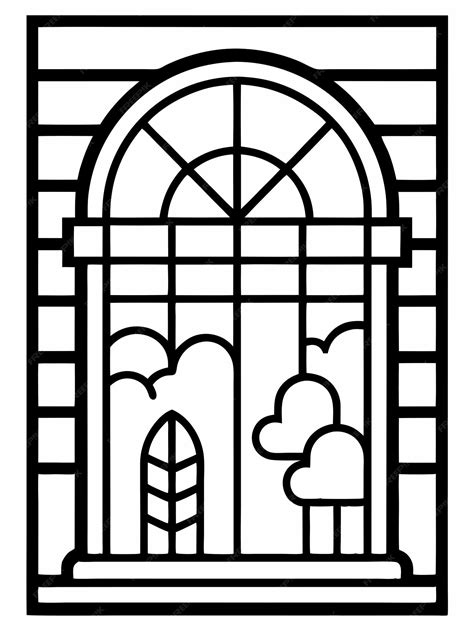 Premium Vector | Windows coloring pages for children and adults with