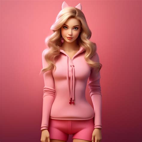 Premium AI Image | A cute blond girl in Barbie doll style A beautiful ...