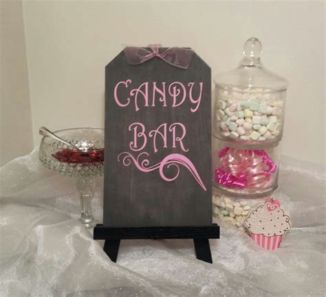 Candy Bar Wedding Sign Bubble Gum Pink Candy By Craftywitchesdecor