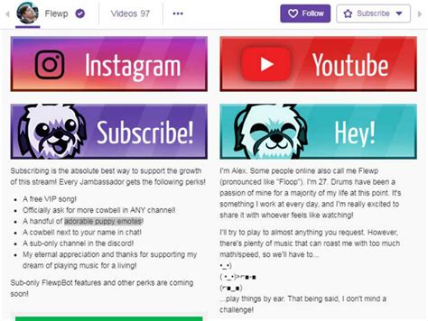 Twitch Panels Examples