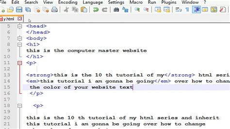How To Create A Website In Html Using Notepad Adding Color To Website Text Tutorial 10 Video