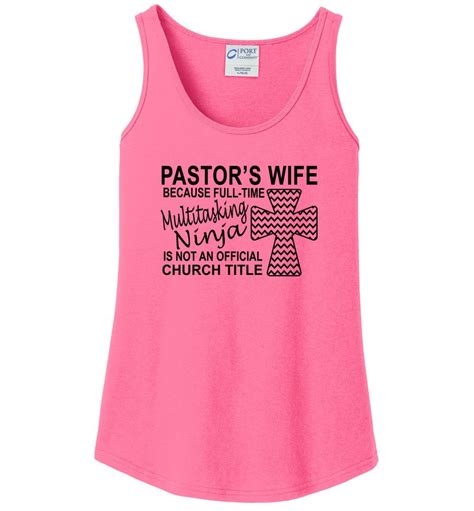 Pastor S Wife Multitasking Ninja Funny Pastor S Wife Tank Top Wife