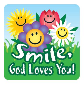 Smile, God Loves You! Christian Stickers | Harleys - The Educational ...