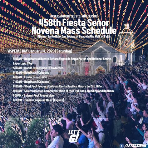 Fiesta Se Or Sinulog Schedule Of Novena Masses At The Basilica