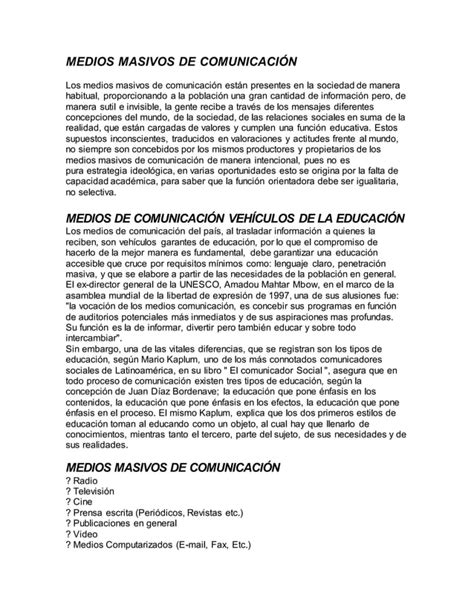 Medios masivos de comunicación PDF