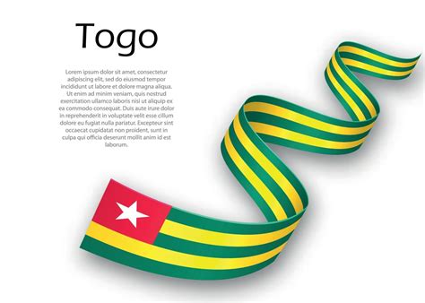 Acenando A Fita Ou Banner Bandeira Do Togo Modelo Para