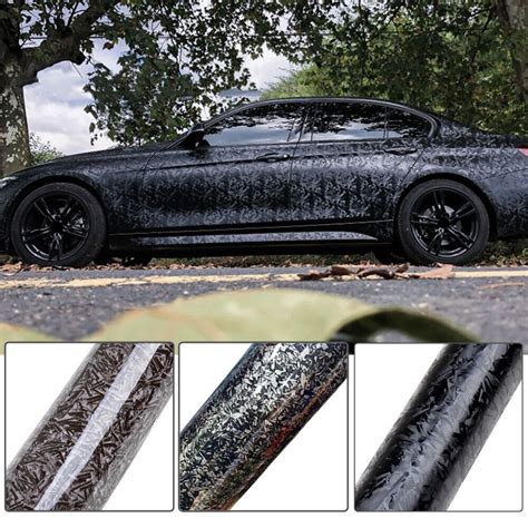 Glossy 3D Forged Carbon Fiber Car Wrapping Vinyl Film Sticker Decal