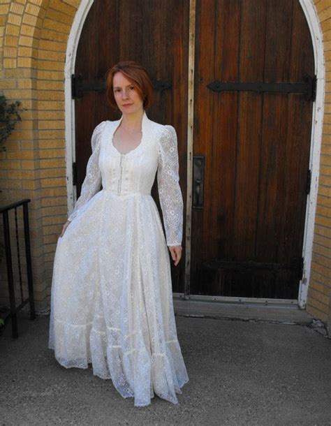 Vintage 70s Gunne Sax Dress Ivory Lace Wedding Romantic Boho Etsy