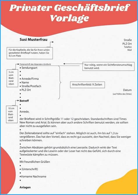 Privater Geschaeftsbrief Beispiel