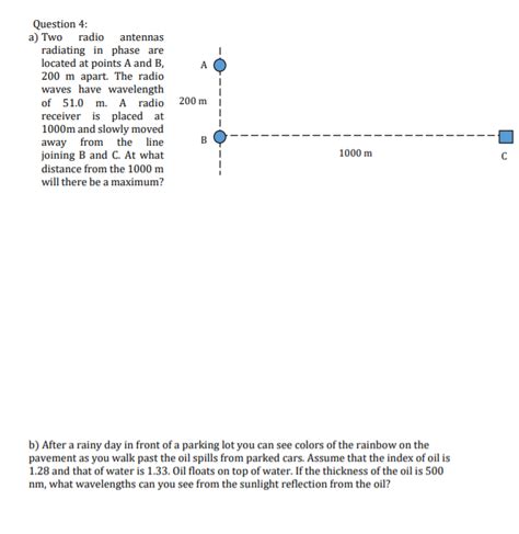 Solved Question A Two Radio Antennas Radiating In Phase Chegg