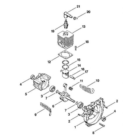 Stihl Fs 66 Brushcutter Fs66r Parts Diagram A Crankcase Cylinder