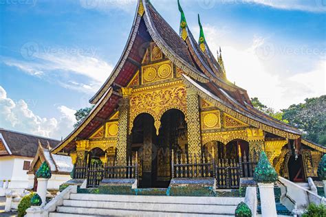 Wat Xieng Thong Temple Of Golden City Luang Prabang Laos Stock