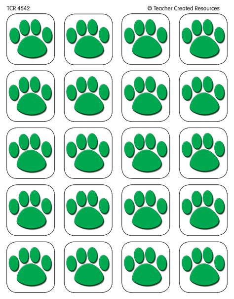 Green Paw Prints Stickers - TCR4542 | Teacher Created Resources