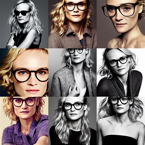 Photo Of Diane Kruger Wearing Warby Parker Glasses Stable Diffusion