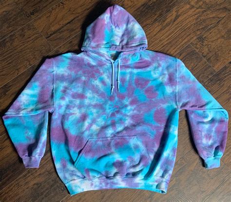 Purple And Blue Tie Dye Hoodie Womens Tie Dye Hoodie Etsy