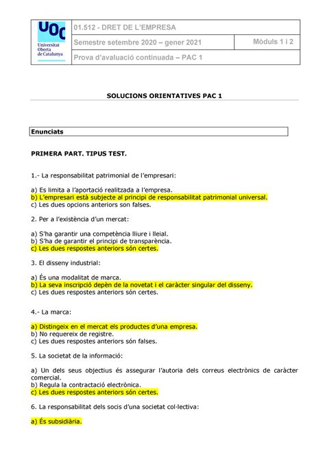 Solpac 1 2020 2021 1 01 DRET DE LEMPRESA Semestre Setembre 2020