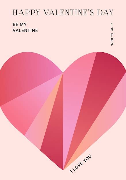 Affiche Groovy Rétro Avec De Beaux Coeurs Happy Valentines Day Fun