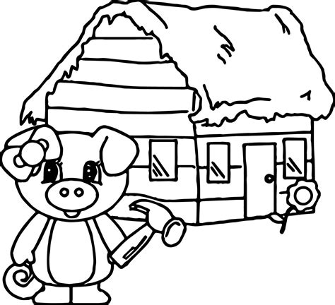 Three Little Pigs Houses Coloring Pages at GetColorings.com | Free ...