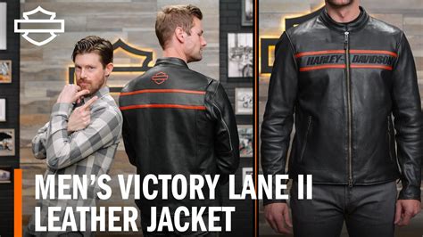 Harley Davidson Mens Victory Lane Ii Leather Motorcycle Jacket