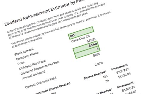 Simple Dividend Calculator Spreadsheet - Fresh Dividends