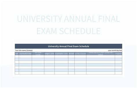 Free Exam Schedule Templates For Google Sheets And Microsoft Excel