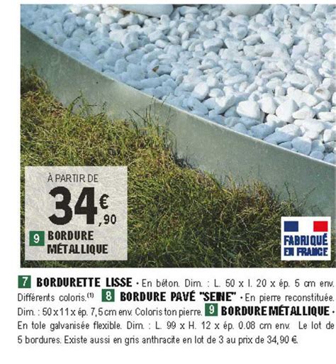 Promo Bordurette Lisse Bordure Pavé seine Bordure Métallique chez E