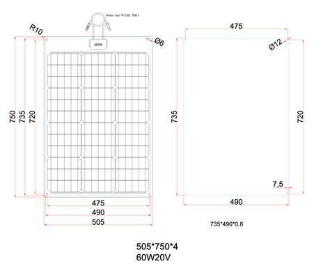 Panel Solar Semiflexible ETFE ALU 60W 20V TFV Solar