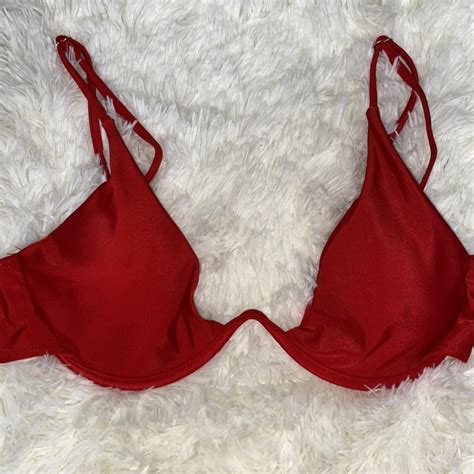 NWOT Red Bikini Top First 2 Pics Off Site Depop
