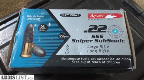 Armslist For Sale Aguila 22lr Sniper Subsonic Ammo