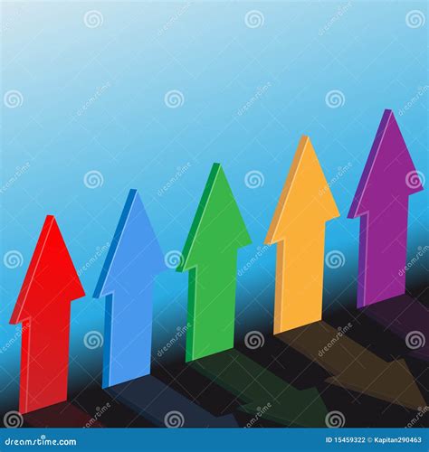 Five Arrows Stock Vector Illustration Of Blue Color 15459322