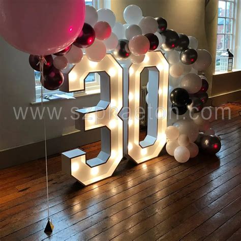 30th Birthday Party Supplies Giant Led Light Up Marquee Letters