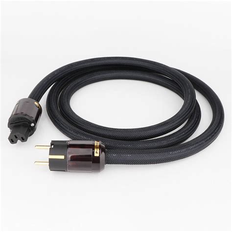 1m High End 4N OFC Kaltgerätekabel EU Netzkabel Mains Power Cord Für