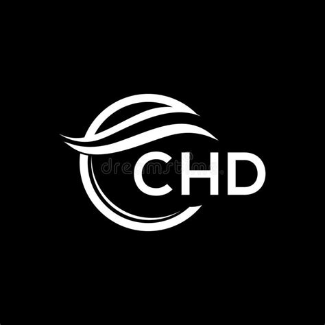 Chd Letter Logo Design On Black Background Chd Creative Circle Letter