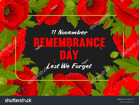 Remembrance Day Card Lest We Forget Stock Vector (Royalty Free ...