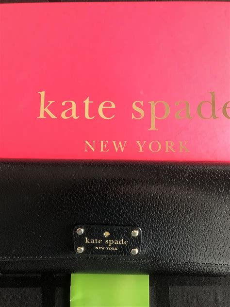 New In Box Kate Spade New York Cedar Street Karolina Wallet Black With Gold Wow Ebay