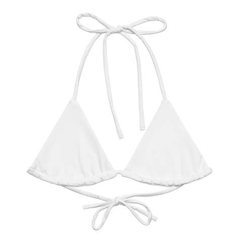 Triangle String Bikini Top Eco White Pinkcolada